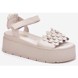 CheBello Ladies Leather Sandals On Platform Beige 4701 | shoptok.hr