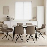  Okretne blagovaonske stolice 6 pcs Umjetna koža Boja cappuccina | shoptok.hr