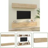 The Living Store Stenske TV omarice 4 kosi sonoma hrast 100x30x30 cm - Stenska TV Omarica, (21738328) | Shoptok.si