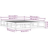  Okvir za krevet bijeli 200 x 200 cm od masivnog drva | shoptok.hr