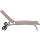 Elegantna aluminijska vrtna ležaljka IBIZA srebrna/taupe | shoptok.hr