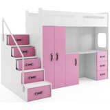 Molarem Home Drveni dječji krevet na kat MAX 4 200x80 cm - rozi | shoptok.hr