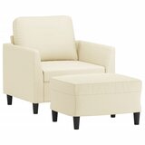  Fotelja s tabureom krem 60 cm od umjetne kože | shoptok.hr