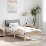  Okvir kreveta s uzglavljem Smeđa i svijetlo siva 75 x 190 cm | shoptok.hr