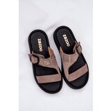 Zazoo Women's Suede Platform Slippers Brown 3024 | Shoptok.si