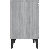  Noćni ormarići s metalnim nogama boja sivog hrasta 40x30x50 cm | Eponuda.ba