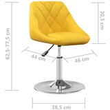vidaXL Okretne blagovaonske stolice 4 kom boja senfa baršunaste | shoptok.hr