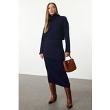 Trendyol Navy Blue Midi Knitted Sweater-Dress Set | shoptok.hr