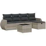  6-dijelni set vrtnih sofa od poliratana s jastucima svjetlosivi | shoptok.hr