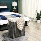 Songmics Košara za rublje od umjetnog ratana 90L siva | shoptok.hr