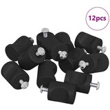  Gumbi za kabinetska vrata 12 pcs Crna M4 x 12 mm Željezo | shoptok.hr