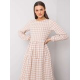 Fashion Hunters Beige checkered dress Pasadena RUE PARIS | shoptok.hr