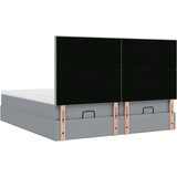vidaXL Otomanski posteljni okvir z vzmetnicami siv 180x200 cm blago | Shoptok.si
