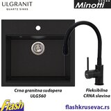  Granitna sudopera Ulgranit ULG560 (CRNA) + slavina - SET Slavina fleksibilno crevo Cene