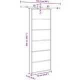 vidaXL Klizna vrata s priborom 76 x 205 cm od ESG stakla i aluminija | shoptok.hr