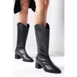 Mio Gusto Fabia Black Color Women's Knee High Boots Cene