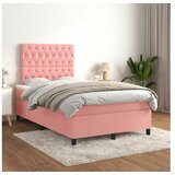  Box spring postelja z vzmetnico roza 120x200 cm žamet | Shoptok.si