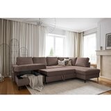Miuform Smeđa sklopiva kutna garnitura od samta (s desnim kutom) Lofty Lilly – | shoptok.hr