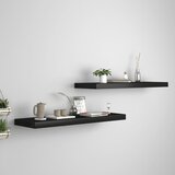 vidaXL plutajuće zidne police 2 kom crne 80 x 23,5 x 3,8 cm MDF Cijene