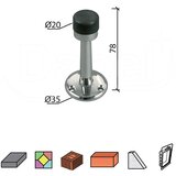 Dabel odbojnik zidni za vrata OD601 Hr fi35/20x78mm DBP1 1504159 Cene