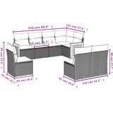  8-dijelni set vrtnih sofa od poliratana s jastucima sivi | shoptok.hr