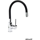 Minotti jednoručna slavina za sudoperu (2 cevi) - - savitljiva (crna) - 6128B Cene'.'