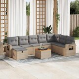 vidaXL 9-dijelni set vrtnih sofa s jastucima bež od poliratana | shoptok.hr