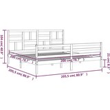  Za krevet s uzglavljem sivi 200 x 200 cm od masivnog drva | shoptok.hr