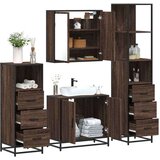 vidaXL 4-dijelni set kupaonskog namještaja boja smeđeg hrasta drveni | shoptok.hr