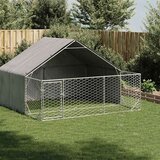 vidaXL Vanjska kućica za pse sa stazom 3x3x1,9 m pocinčani čelik | shoptok.hr