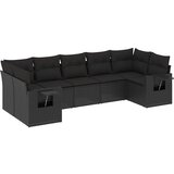  7-dijelni set vrtnih sofa od poliratana s jastucima crni | shoptok.hr
