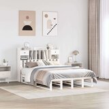vidaXL Krevet s regalom z knjige bez madraca bijeli 150x200cm borovina | shoptok.hr