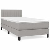 Maison Chic Box spring postelja - Vzmetna postelja z vzmetnico svetlo siv 100x200 cm blago SL6759, (21905385) Cene