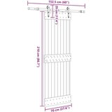  Klizna vrata s priborom za montažu 70 x 210 cm masivna borovina | shoptok.hr