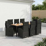  Vanjski set za objedovanje 9 kom. Crna | shoptok.hr