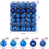  Set božićnih kuglica 150 kom. Plava 3 cm Polistiren | shoptok.hr