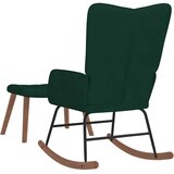 Stolica za ljuljanje s osloncem za noge tamnozelena baršunasta | shoptok.hr