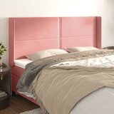  Uzglavlje s ušima ružičasto 203x16x118/128 cm baršunasto | shoptok.hr