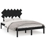  Za krevet od masivnog drva crni 135 x 190 cm 4FT6 bračni | shoptok.hr