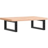  Zidna polica za umivaonik od čelika i masivne bukovine Smeđa 60 x 40 x 2.5 cm | Shoptok.si