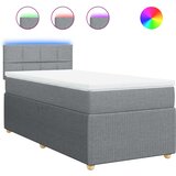  Okvir kreveta s oprugama i madrac svjetlosivi 90x200cm tkanina | shoptok.hr