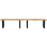  Zidna polica za umivaonik od čelika i masivnog bagremovog drva Smeđa 140 x 60 x 2 cm | shoptok.hr
