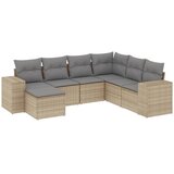  7-dijelni set vrtnih sofa od poliratana s jastucima bež | shoptok.hr
