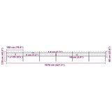  Vrtna ograda s obručem na vrhu Čelik 1070x60 cm Crna | Eponuda.com
