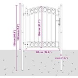 vidaXL Ograjna vrata Siva 150 x 100 cm Jeklo s prašnim premazom | Shoptok.si