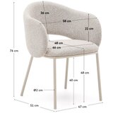 Kave Home Slonokoščen jedilni stol Maina – | Shoptok.si