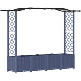 vidaXL Dvignjeno ležišče s trellisom in streho Siva 204 x 40 x 141 cm, (5000287917) Cene