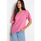 Trendyol T-Shirt - Pink - Oversize Cene