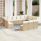  The Living Store Vrtna sedežna garnitura 13-delna z blazinami bež poli ratan - Vrtna Sedežna Garniture, (21463129) | Shoptok.si