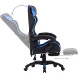 In Racing stol z oporo za noge modro in črno umetno usnje | Shoptok.si